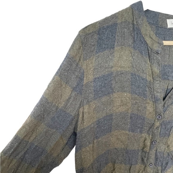 Bella Dahl Revolve Flannel Plaid Button Down Long Sleeve Dress Green Small - Picture 3 of 9